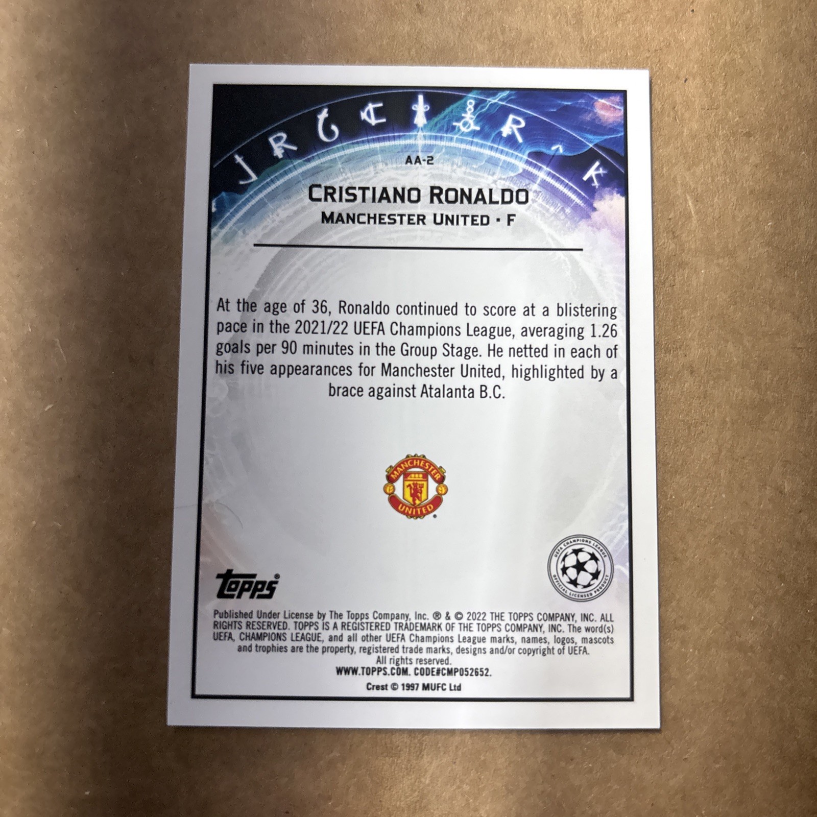2021-22 Merlin Chrome Uefa Club Competitions – Ageless Alchemy Cristiano Ronaldo