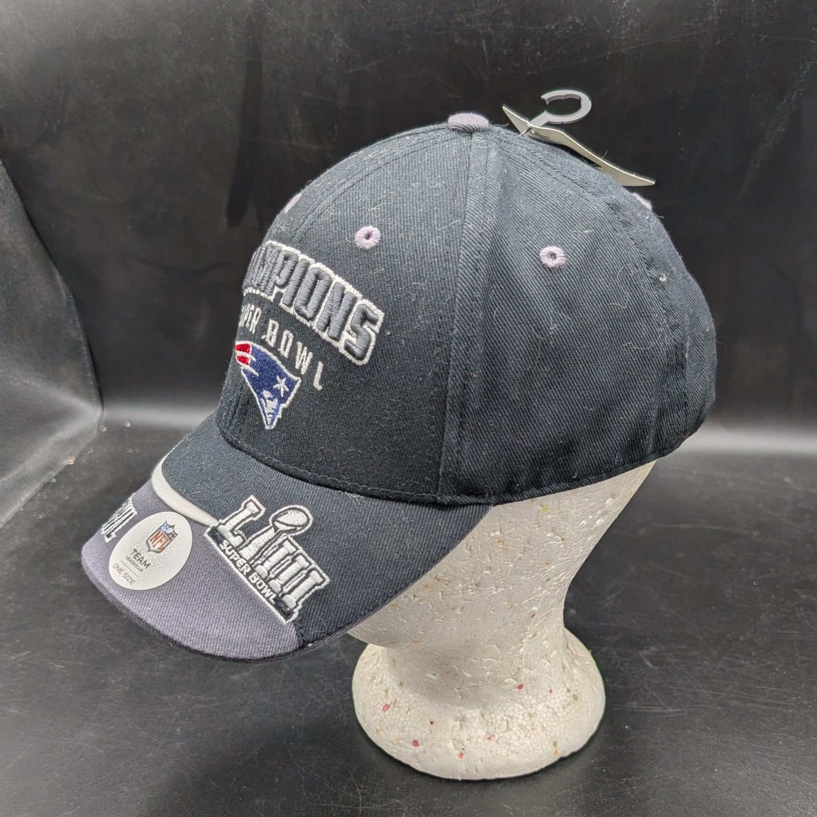 2018 Superbowl Champions Hat Patriots Black/Grey Team Apparel One Size