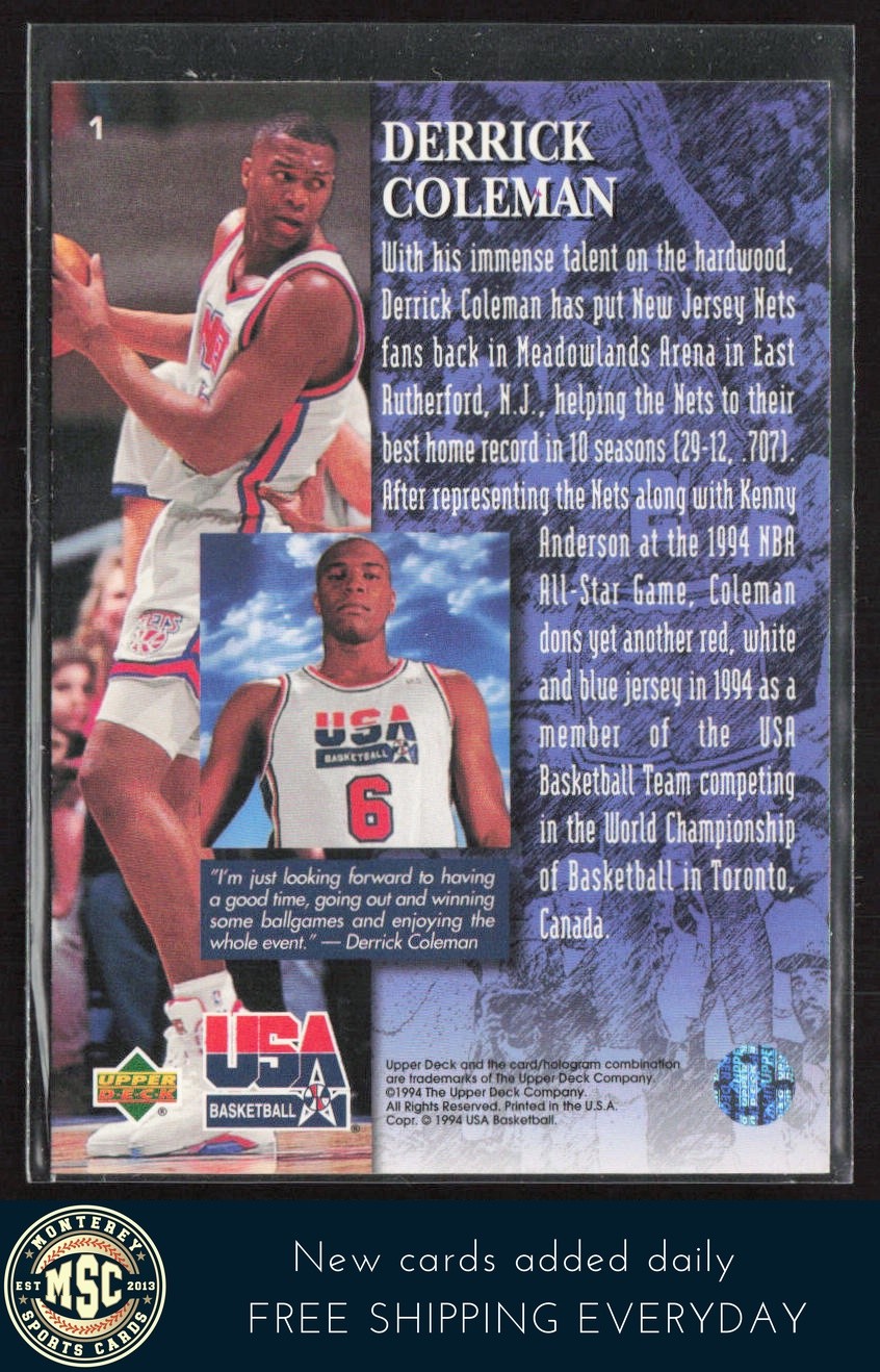 Derrick Coleman 1994 Upper Deck USA #1 USA