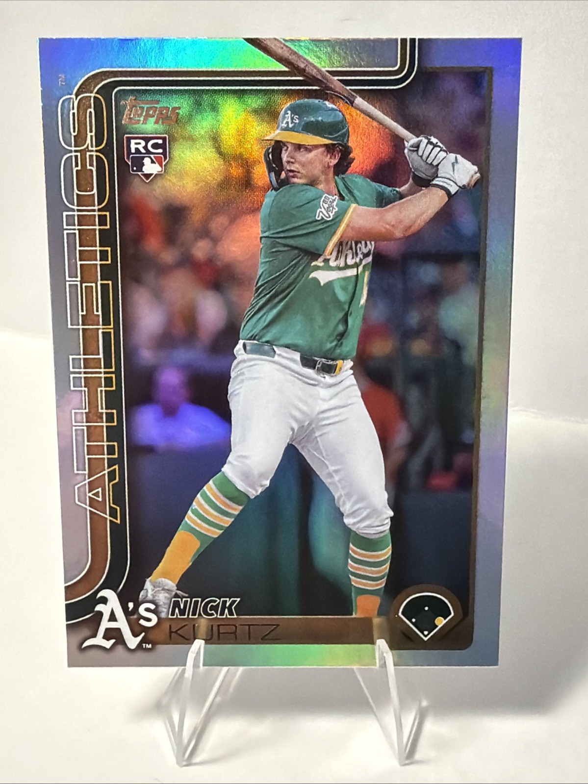 2025 Topps Update Nick Kurtz RC Rainbow Foil #US201 Athletics