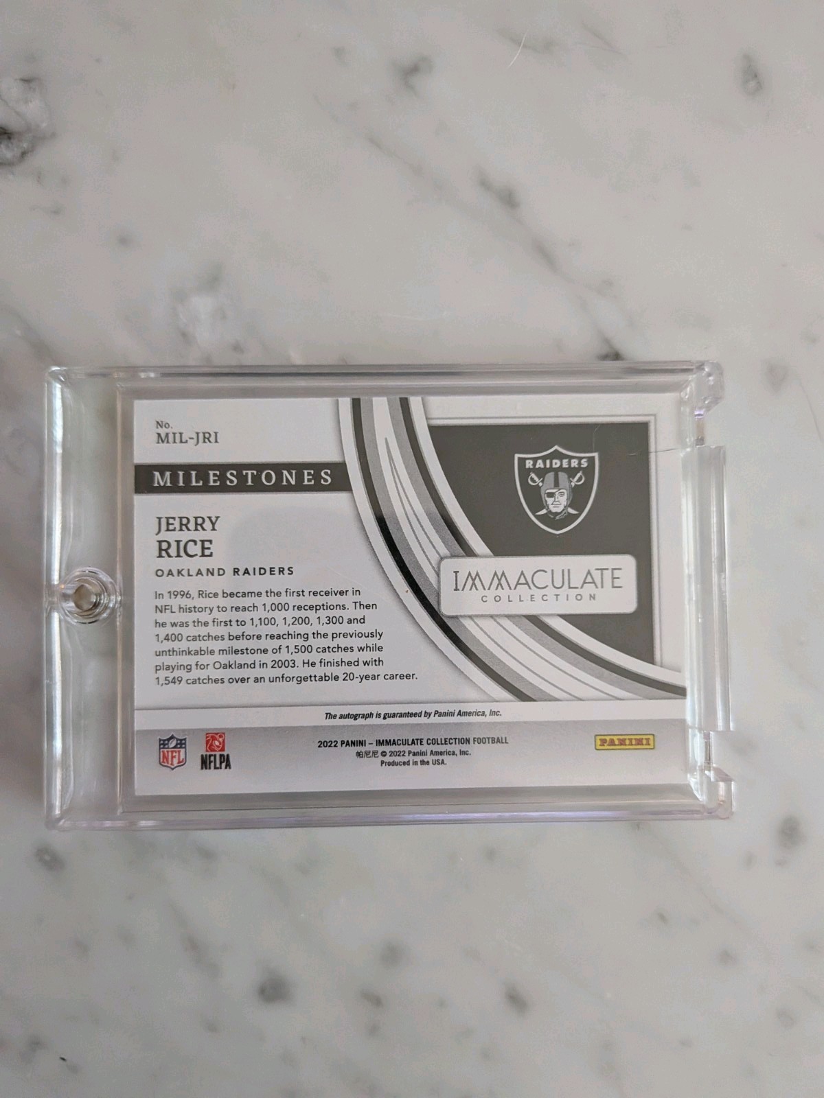 2022 Panini Immaculate Collection Milestones Gold Jerry Rice Auto /10