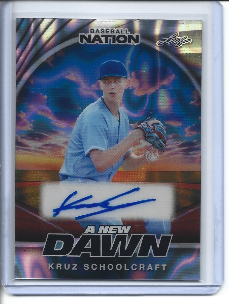 2025 Leaf Baseball Nation Kruz Schoolcraft A New Dawn Silver Lava RC Auto 8/15