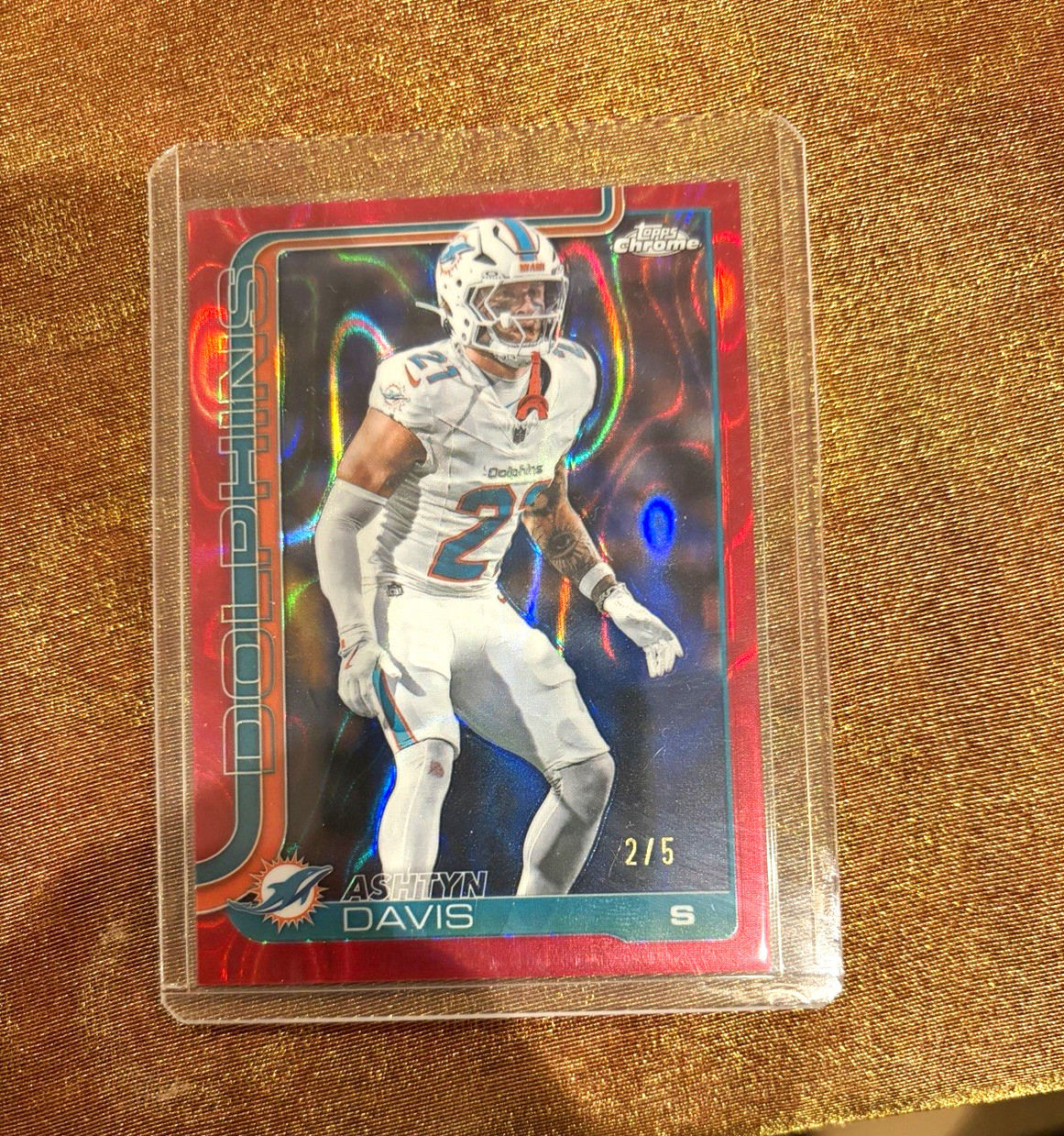Topps 2025 Topps Chrome Ashtyn Davis #194 Miami Dolphins Serial Numbered 2/5