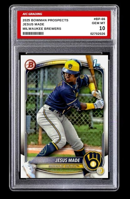 2025 Jesus Made 1st Bowman Prospect Rookie Card #BP-66 Graded 10