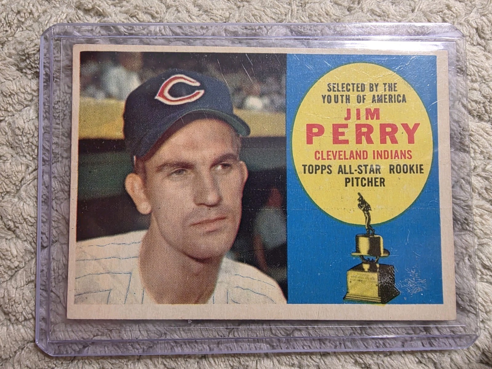 1960 Topps #324 Jim Perry All-Star Rookie Cup RC Cleveland Indians Raw VG-EX
