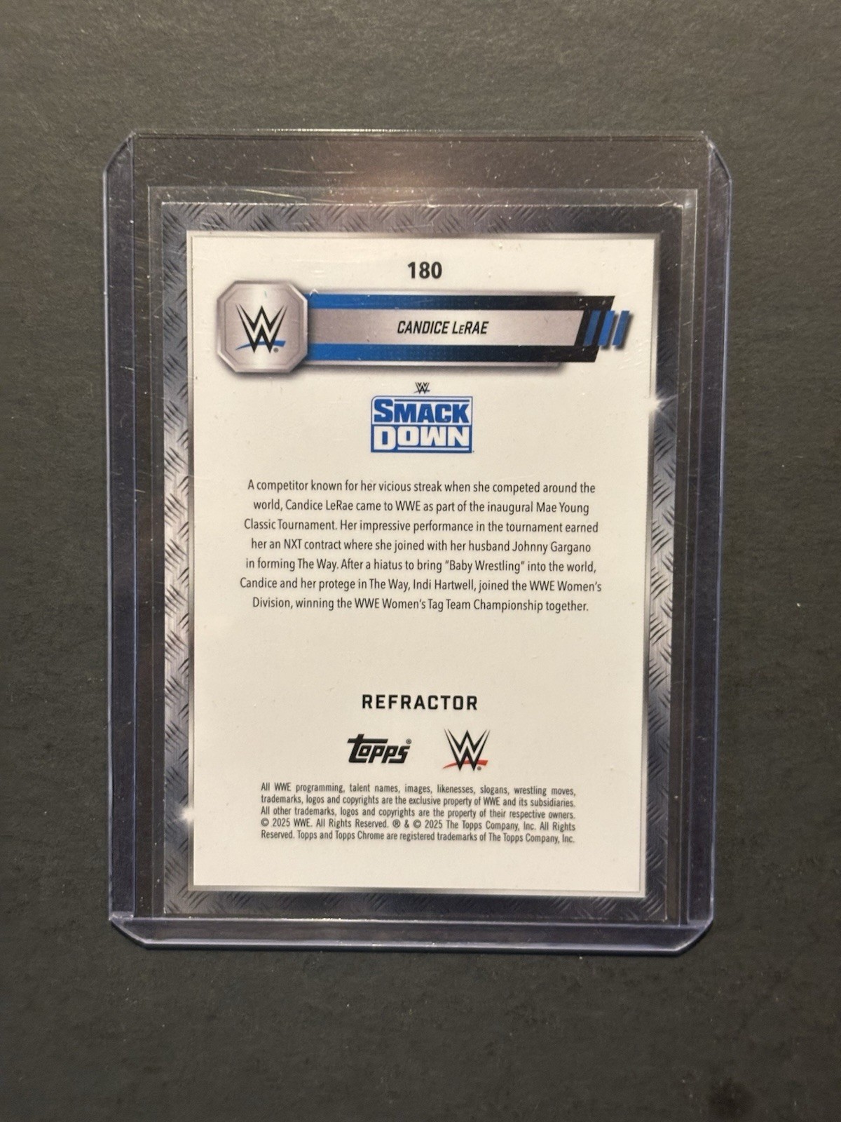 2025 Topps Chrome WWE Candice LeRae Auto On Card In Person Hand Signed Auto