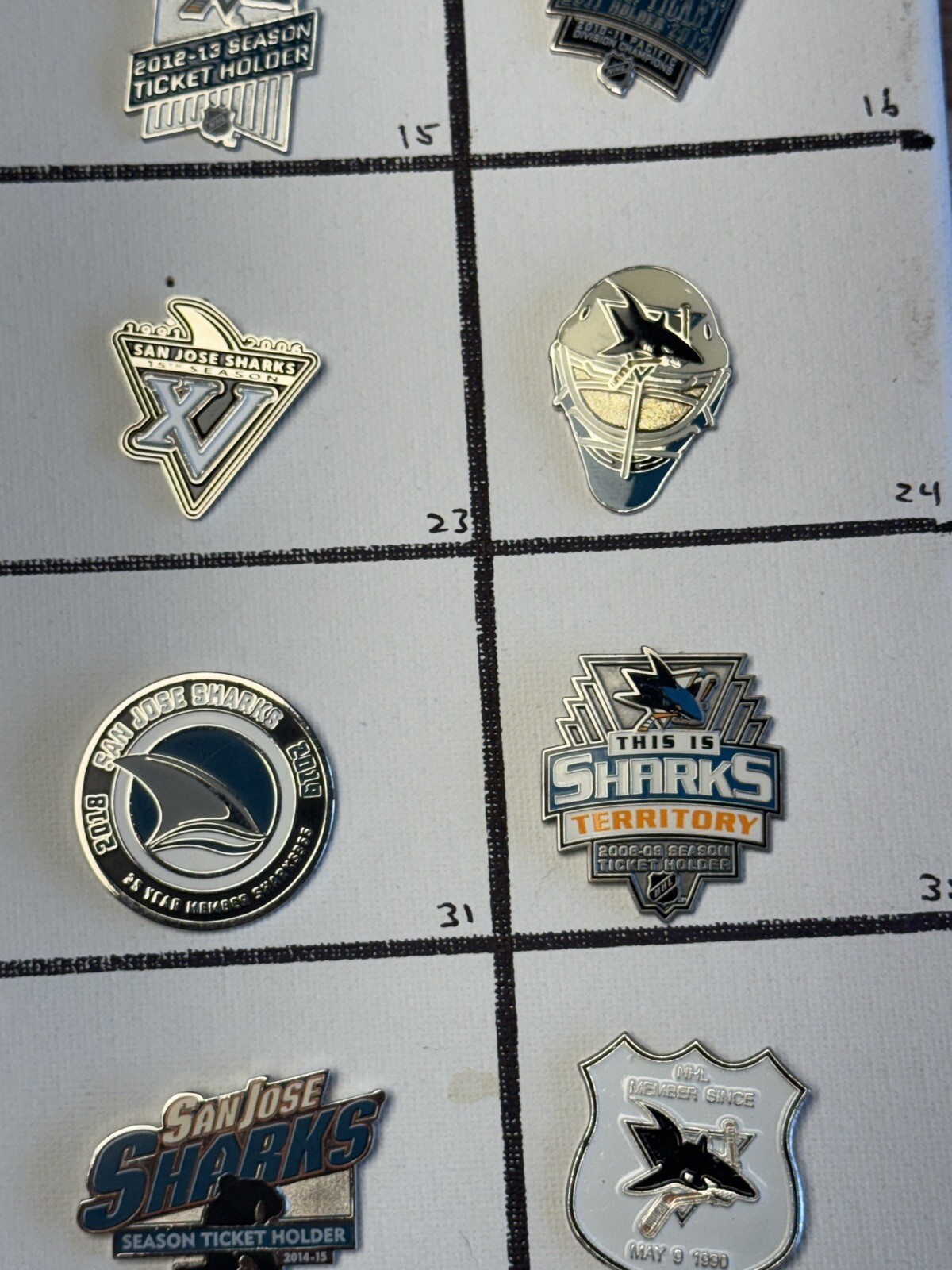 San Jose Sharks NHL Ice Hockey Lapel Pins; You Pick! Volume Discount