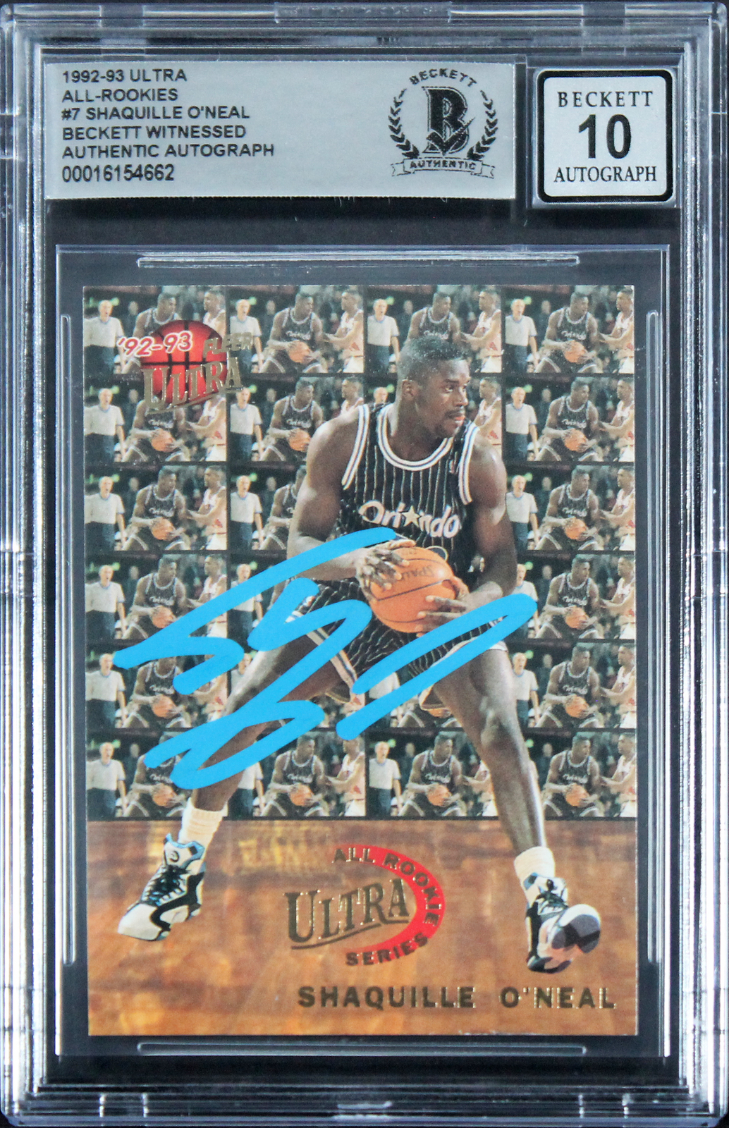 Lakers Shaquille O’Neal Signed 1992 Ultra All-Rookies #7 RC Auto 10! BAS Slabbed
