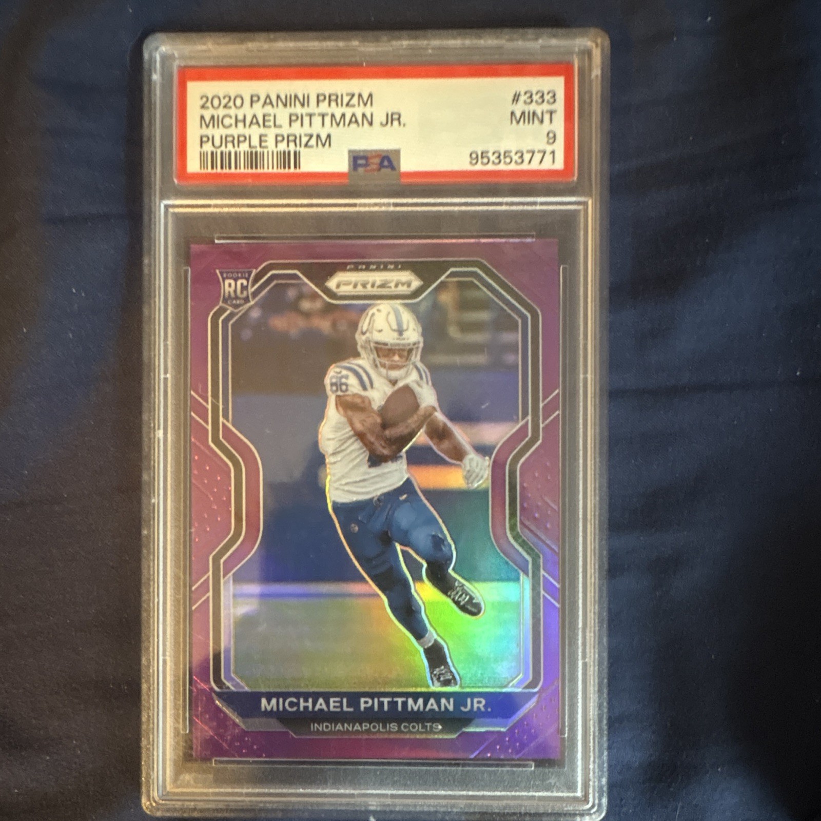Panini 2020 Prizm Michael Pittman Jr Rookie Purple Prizm /125 #333 PSA 9