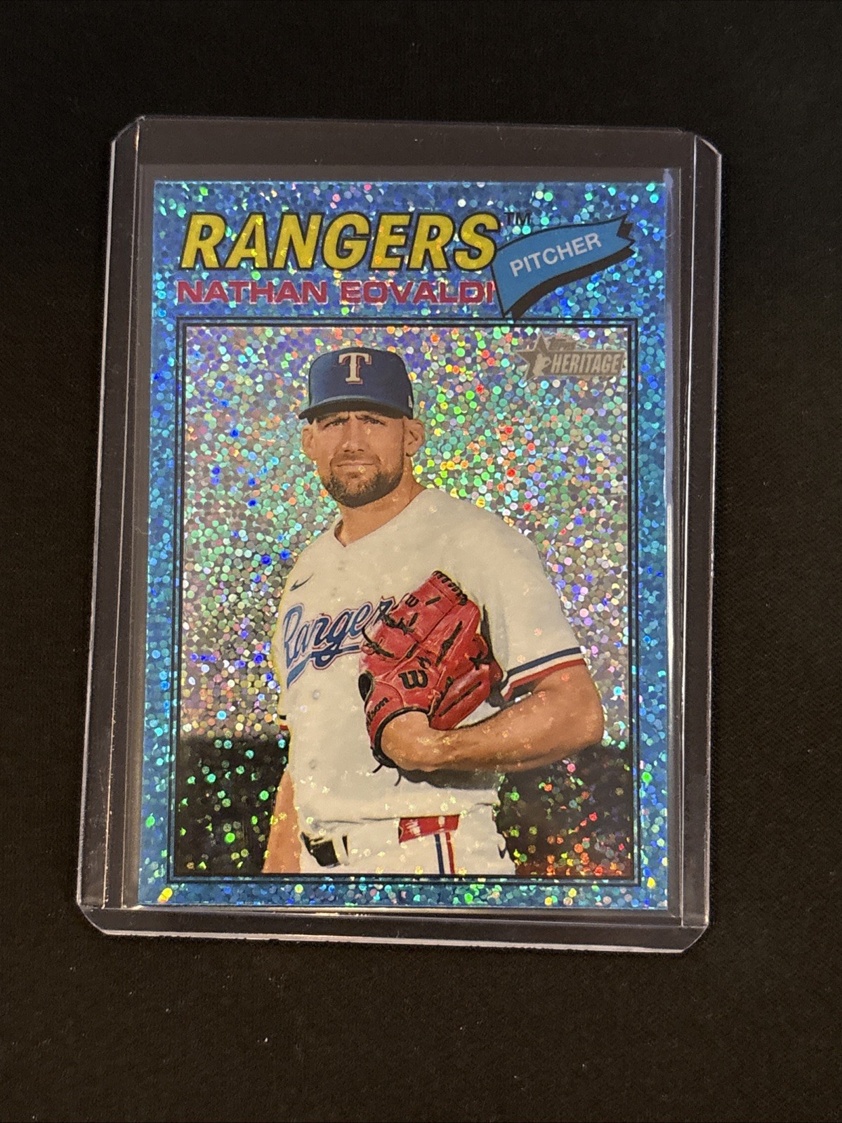 🔥Nathan Eovaldi 2026 Topps Heritage Light Blue Sparkle #40 Texas Rangers
