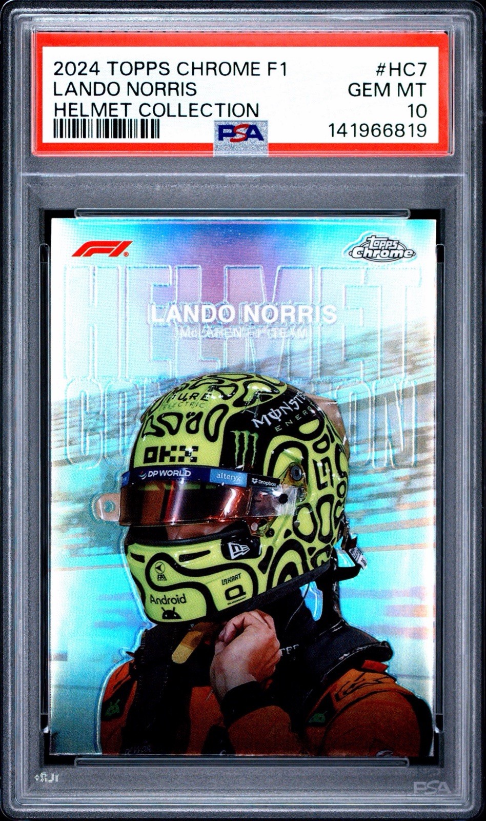PSA 10 Lando Norris 2024 Topps Chrome Formula 1 Helmet Collection #HC-7 F1