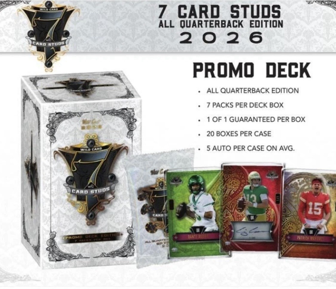 2026 Wild Card 7 Card Studs All QBs Football Sealed Promo Box – 1/1 Guaranteed