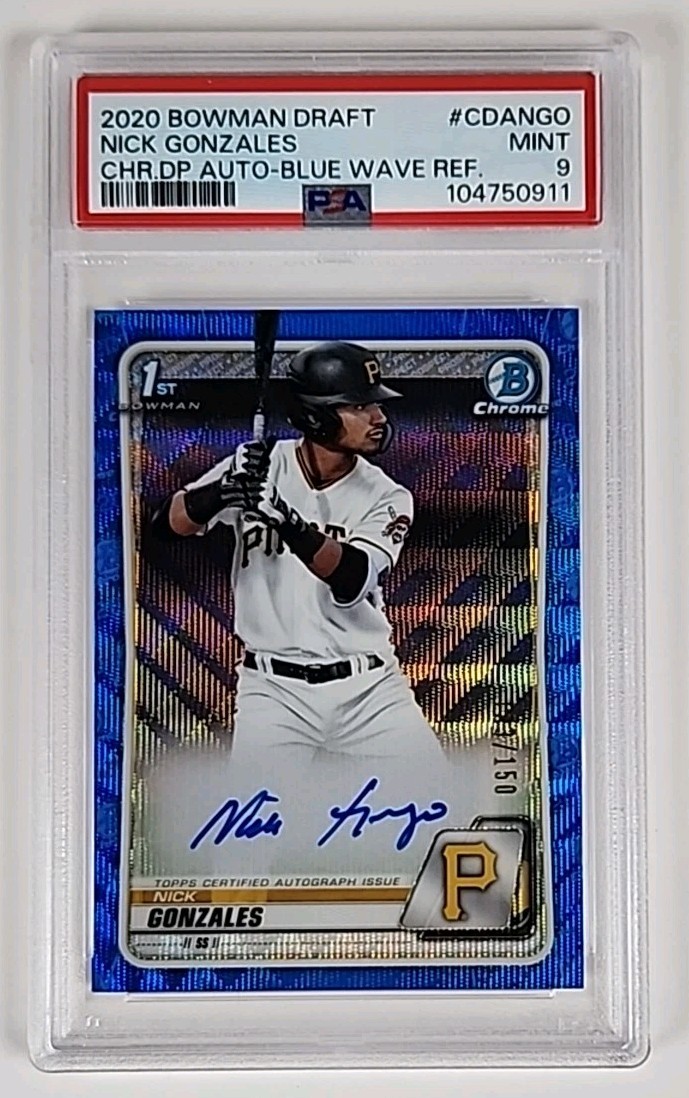 2020 Bowman Chrome 1st Blue Wave AUTO /150 Nick Gonzales (RC) #CDA-NGO PSA 9
