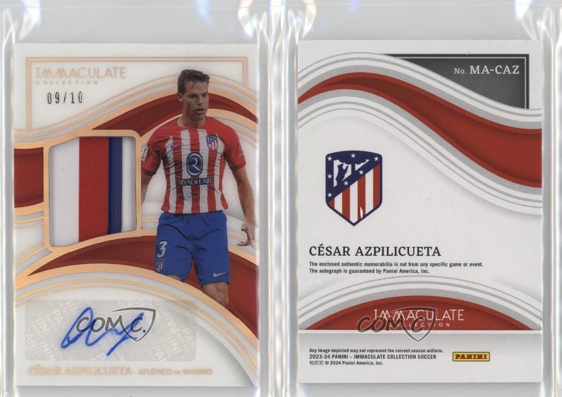 2023 Panini Immaculate Memorabilia Gold 9/10 Cesar Azpilicueta César Auto 1e41