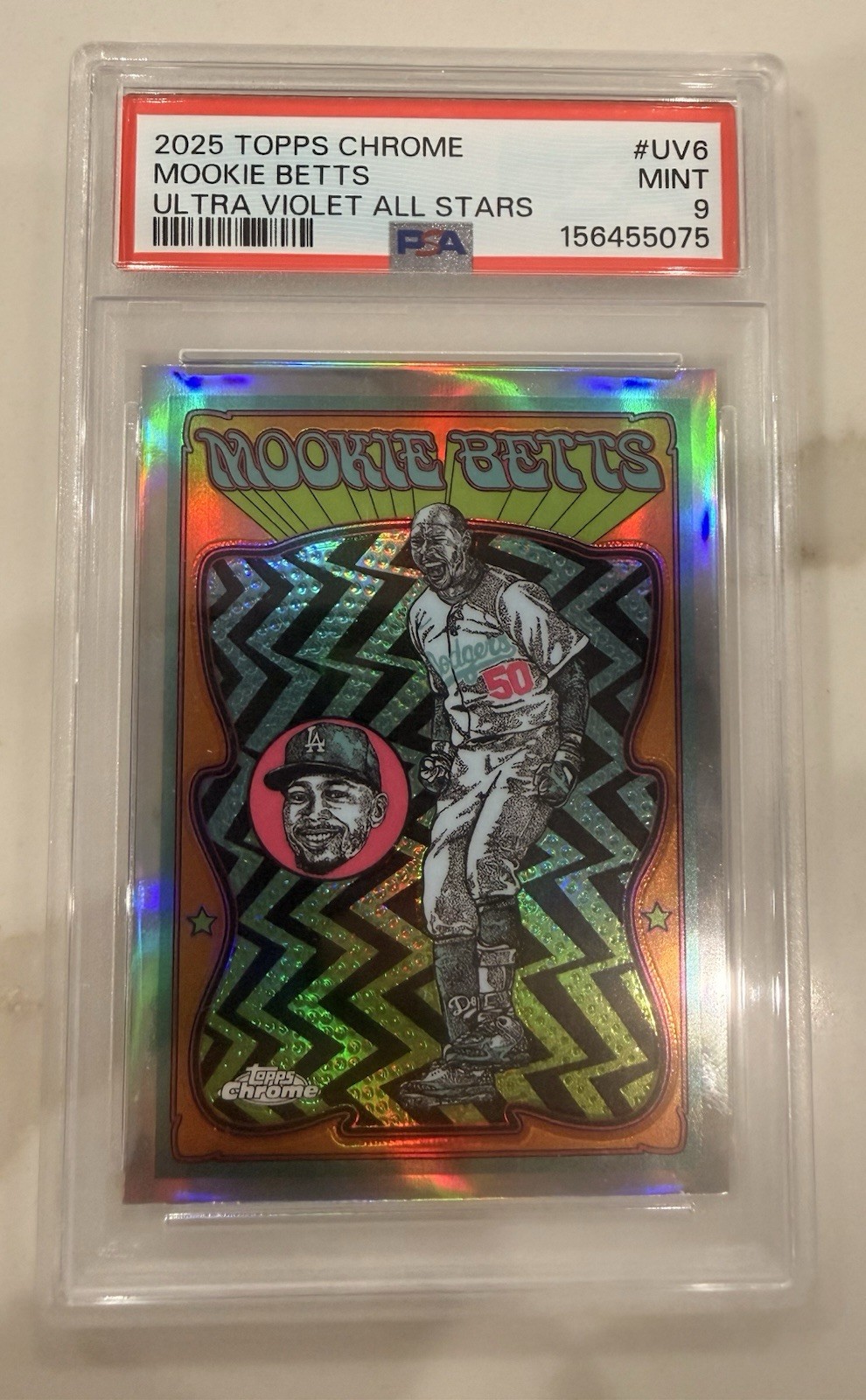 2025 Topps Mookie Betts Ultra Violet PSA9 Lot (5) 2 Patch One /99 Boxloader +