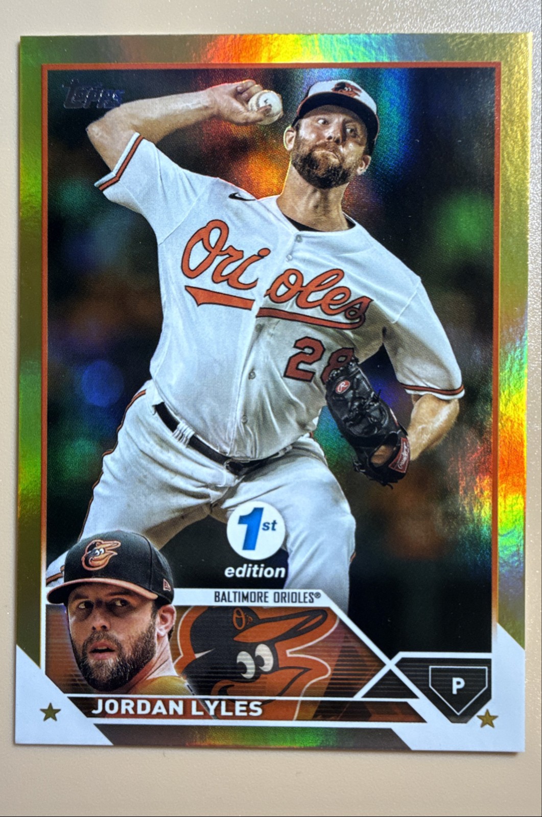 2023 Topps Series 1 1st Edition – Jordan Lyles #212 Gold Foil