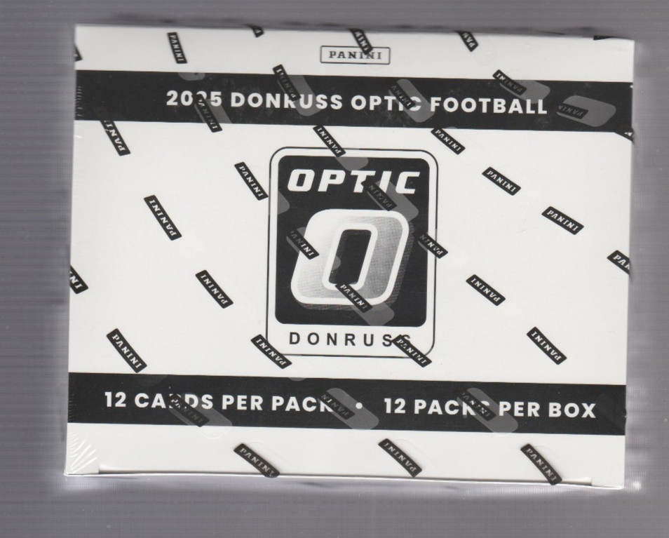 2025 PANINI OPTIC FOOTBALL FACTORY SEALED JUMBO CELLO FAT PACK BOX – 144 CARDS