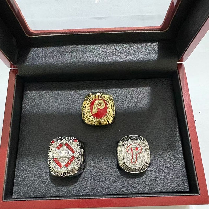 1980 2008 2009 Philadelphia Phillies World Series Championship Rings Set W Box