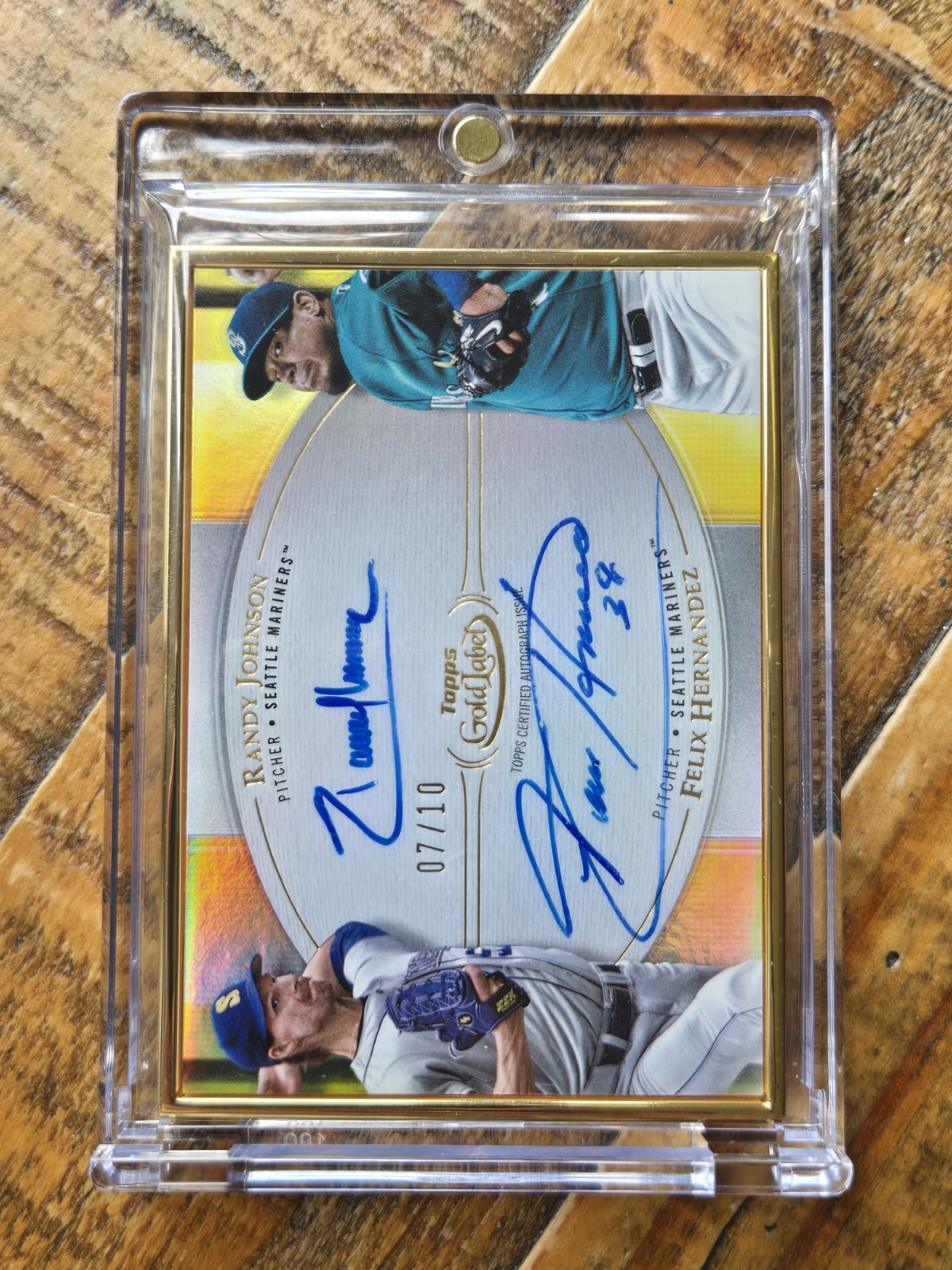 2022 Topps Gold Label Randy Johnson Felix Hernandez /10 Mariners Dual Auto Card