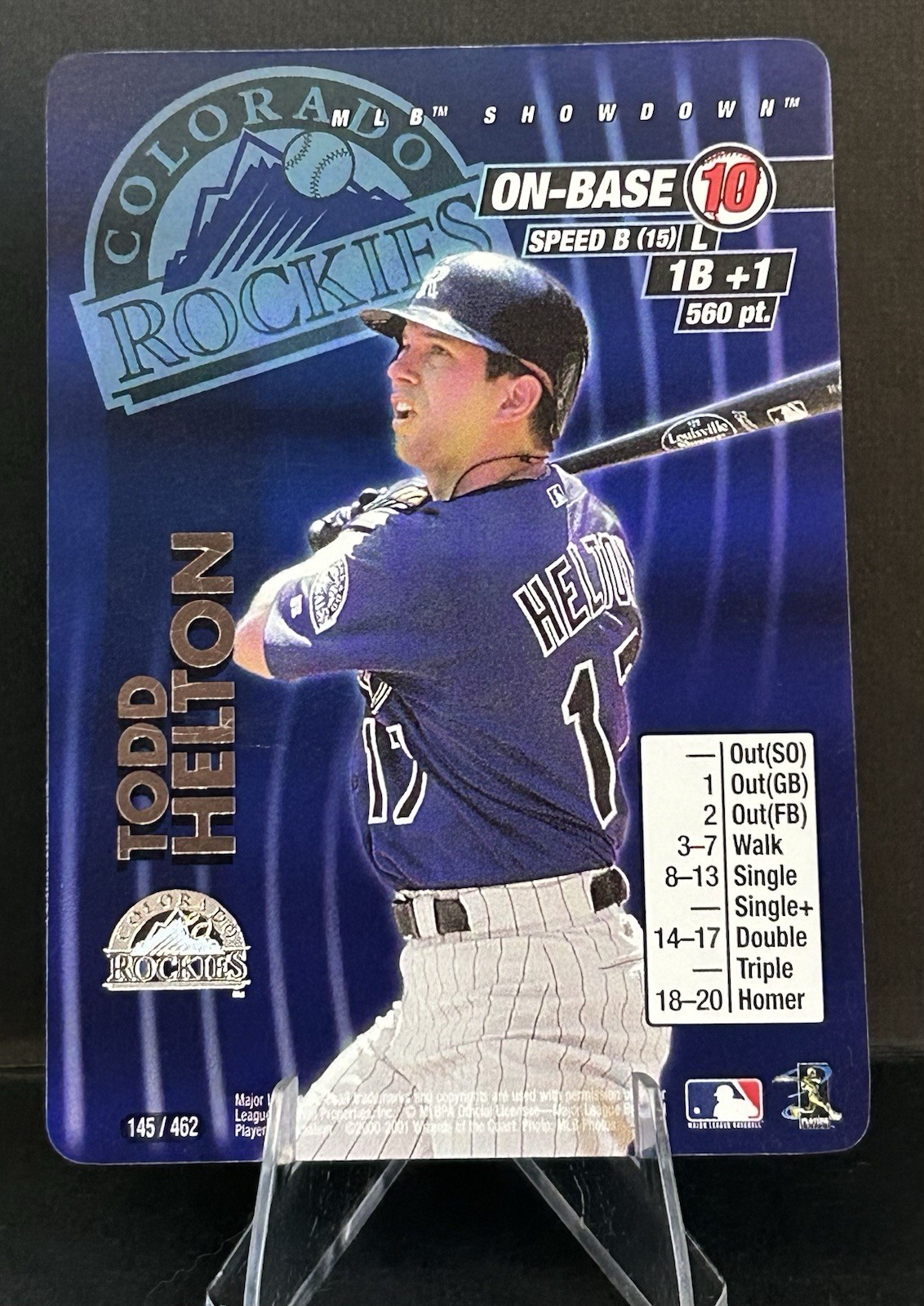 2001 MLB Showdown Todd Helton Unlimited FOIL #145 Rockies Shiny Holo Foil Insert
