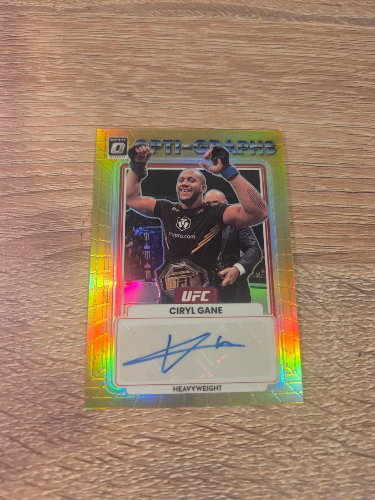 2023 Panini Donruss Optic Ciryl Gane Gold Opti Graphs Auto /10 Autograph UFC