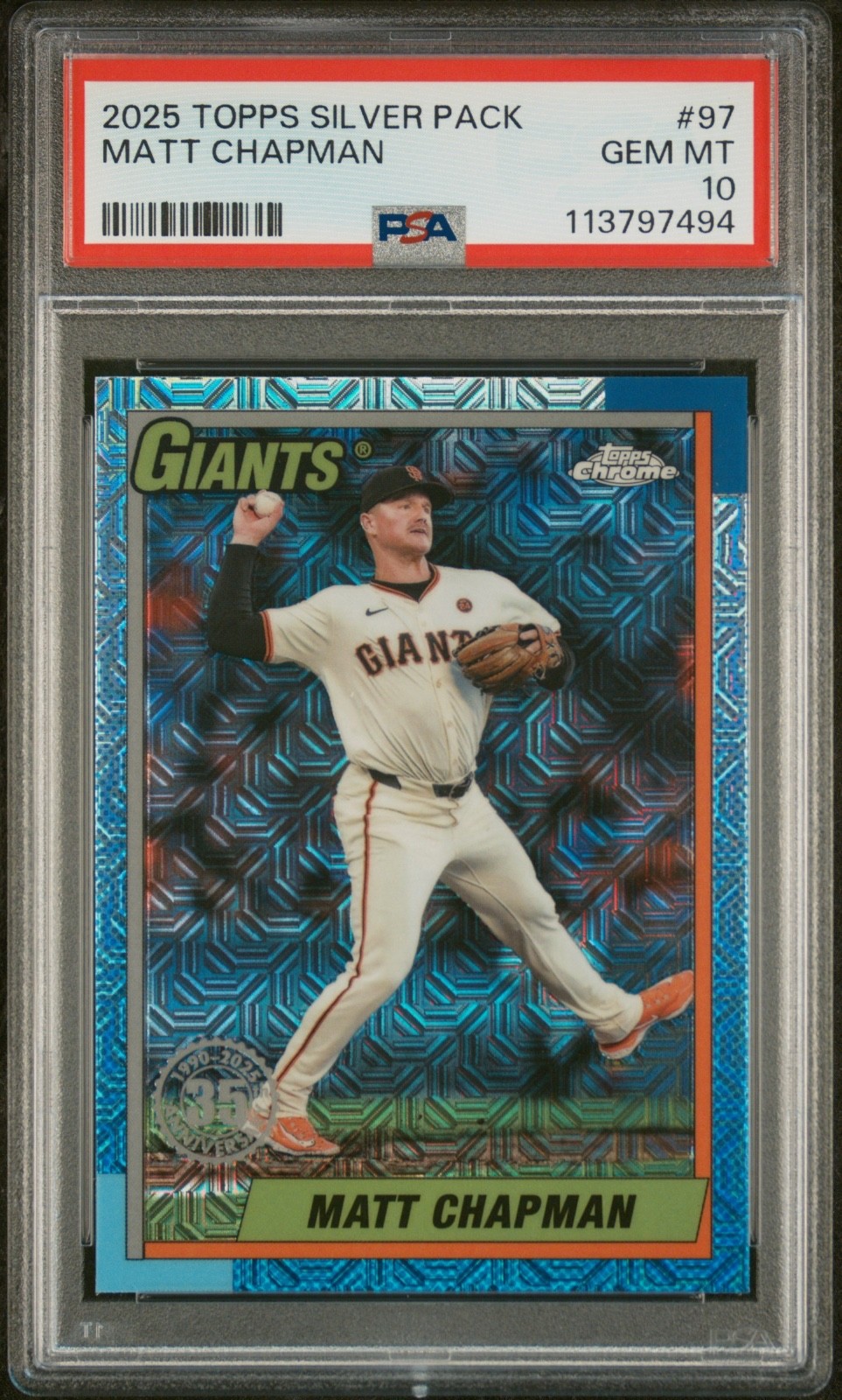 2025 Topps Chrome Silver Pack MOJO- Matt Chapman #T90C-97! PSA10
