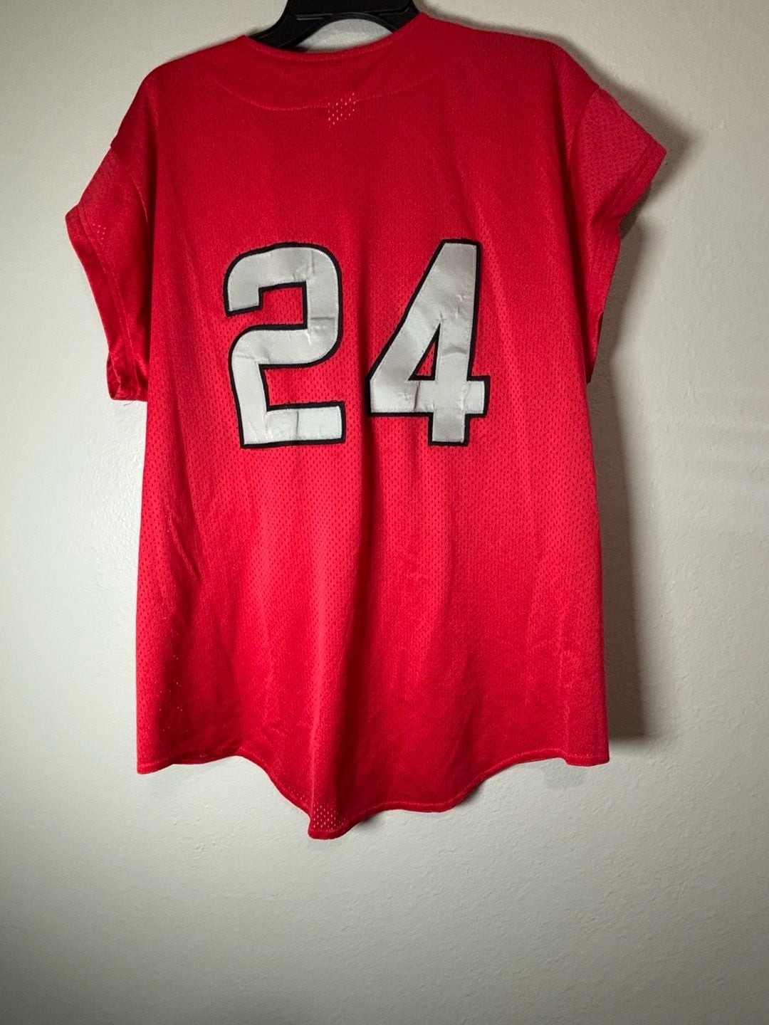 Pop Tops Hogies 24 Red Mesh Baseball Jersey