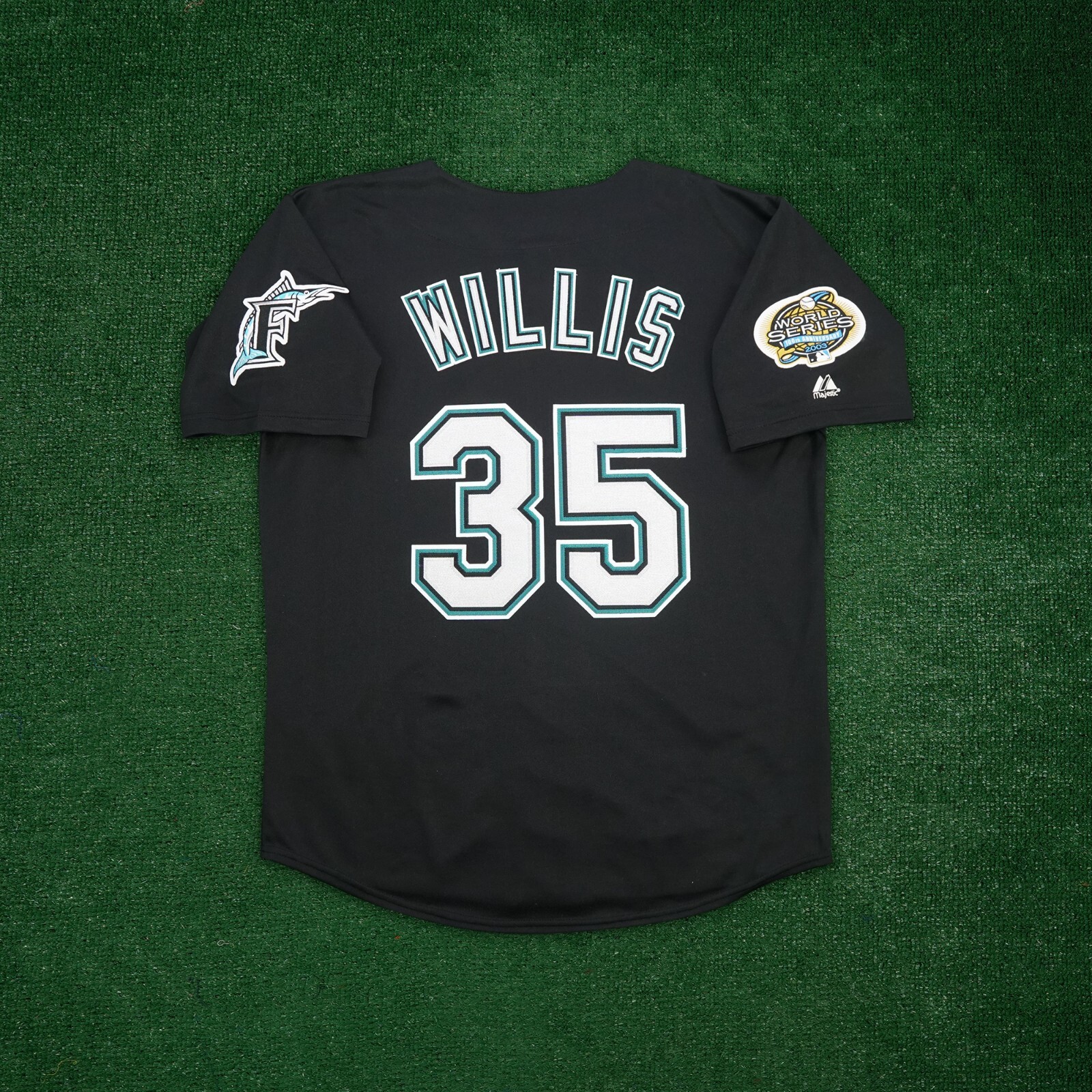Dontrelle Willis 2003 Florida Marlins Alternate Black Men’s World Series Jersey