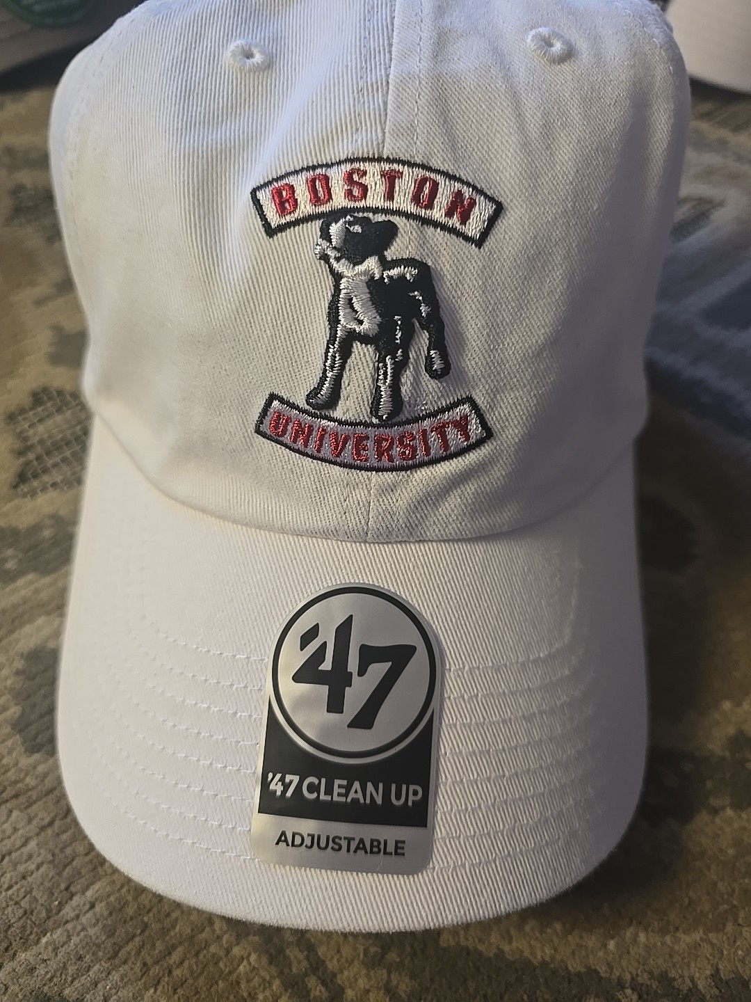 Boston University47 Brand Hat Cap White One Size Fit All Baseball Cap NEW