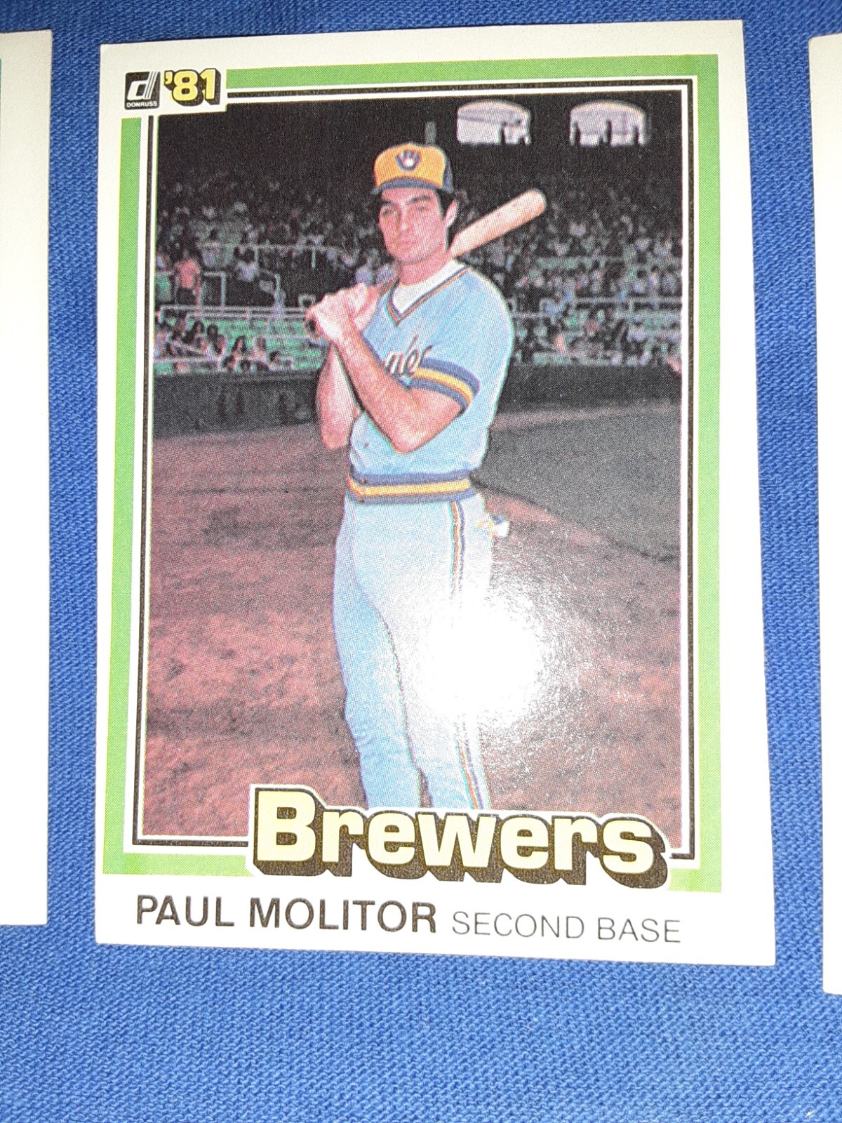 1981 DONRUSS #203 PAUL MOLITOR MILWAUKEE BREWERS RARE ERROR MISCUT MVP HOF MLB