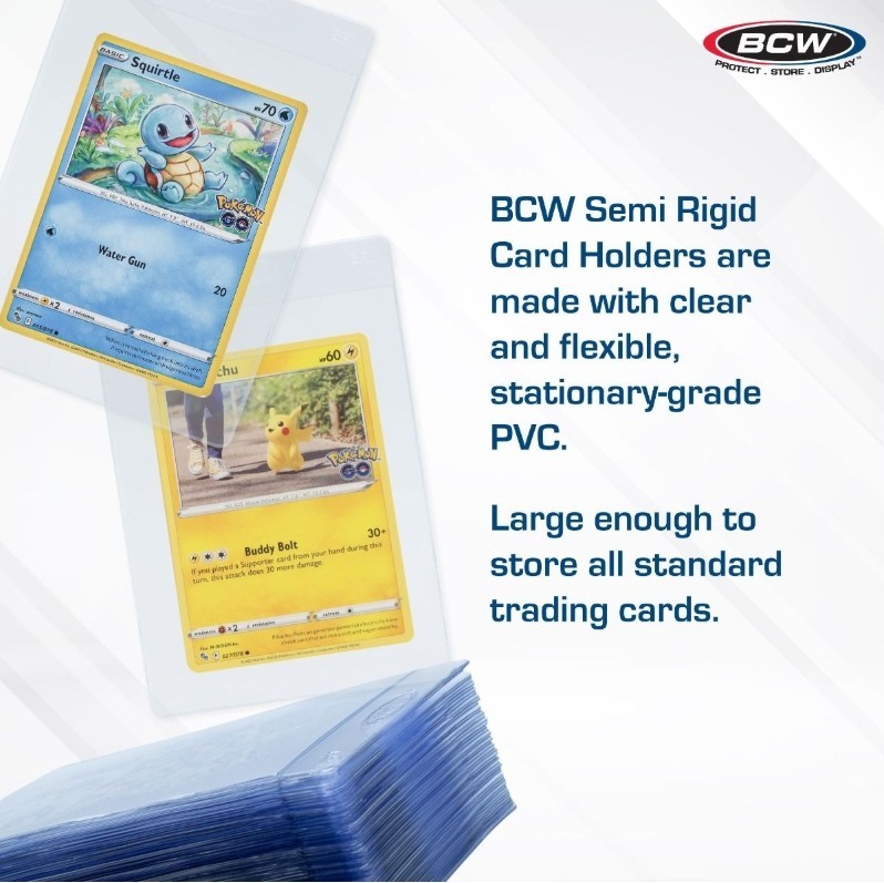 (200) Semi-Rigid #1 Card Holders BCW Grading Submissions Size (4×50 ct.)