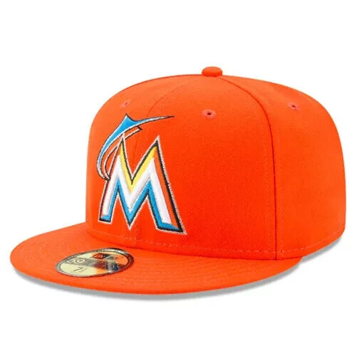 Authentic New Era MLB Miami Marlins 2017 On-Field 59FIFTY Fitted Hat ~ Orange