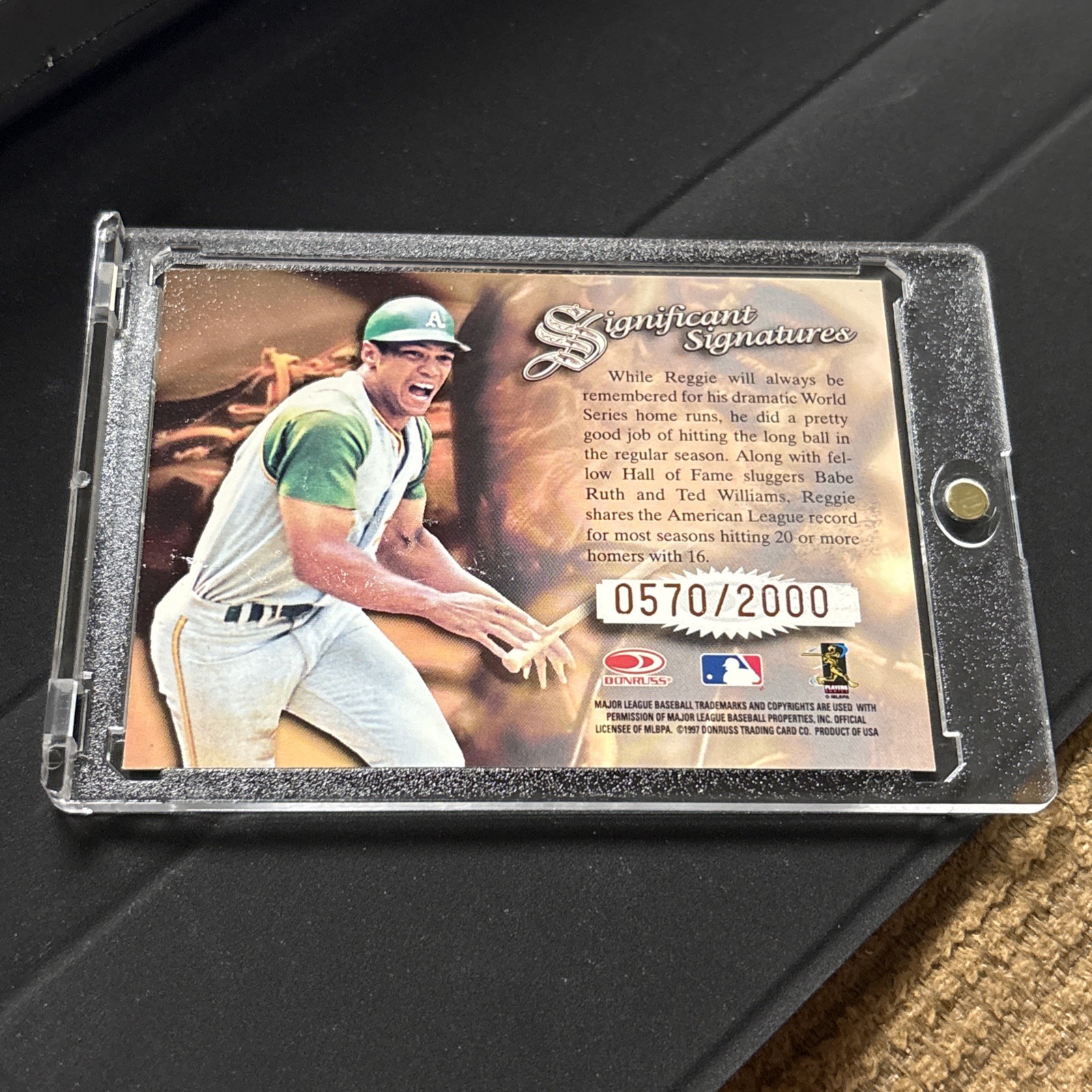 1997 Donruss Signature Series Reggie Jackson Significant Signatures Auto /2000