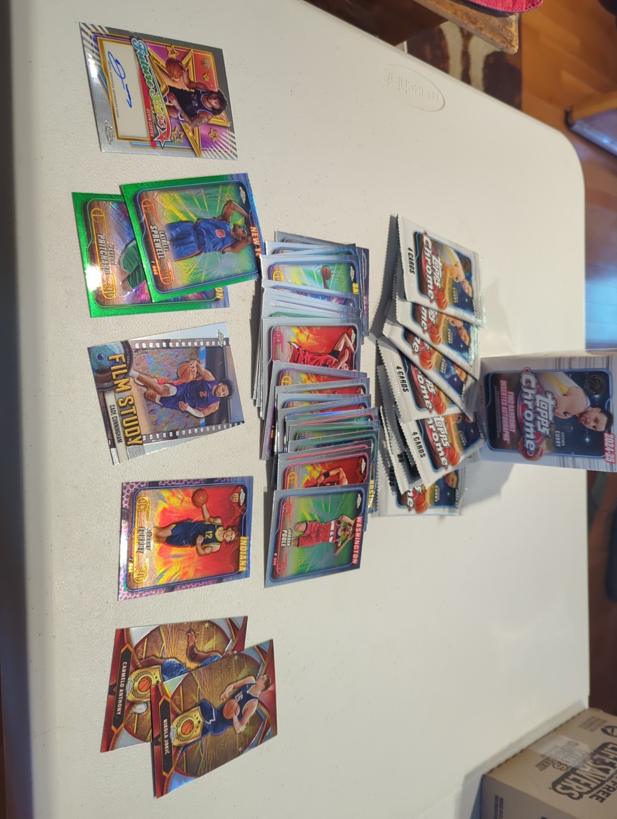 2024-25 Topps Chrome NBA Basketball Blaster Opened Box All 32 Cards Included