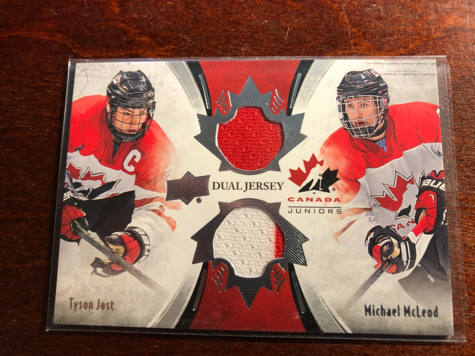 TYSON JOST / MICHAEL McLEOD TCD-JM..2016 TEAM CANADA JUNIORS..DUAL JERSEY