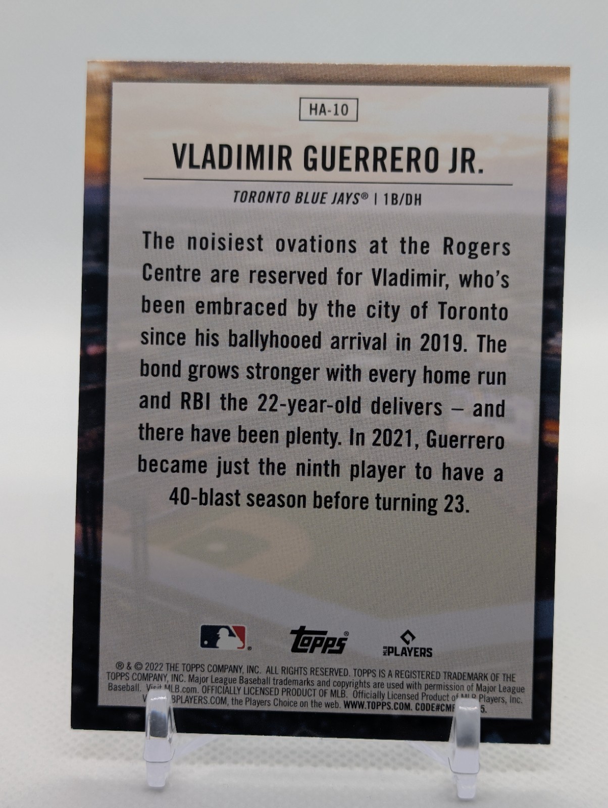 2022 Topps Home Field Advantage Vladimir Guerrero Jr. HA-10 SSP Blue Jays HFA