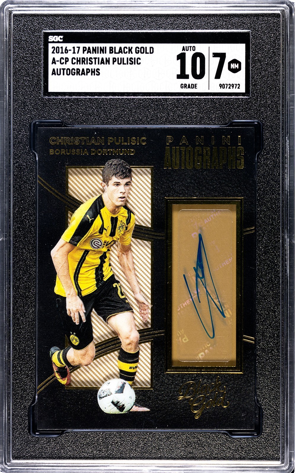 2016-17 Panini Black Gold Autographs Christian Pulisic #A-CP SGC 7 Auto 10 RC
