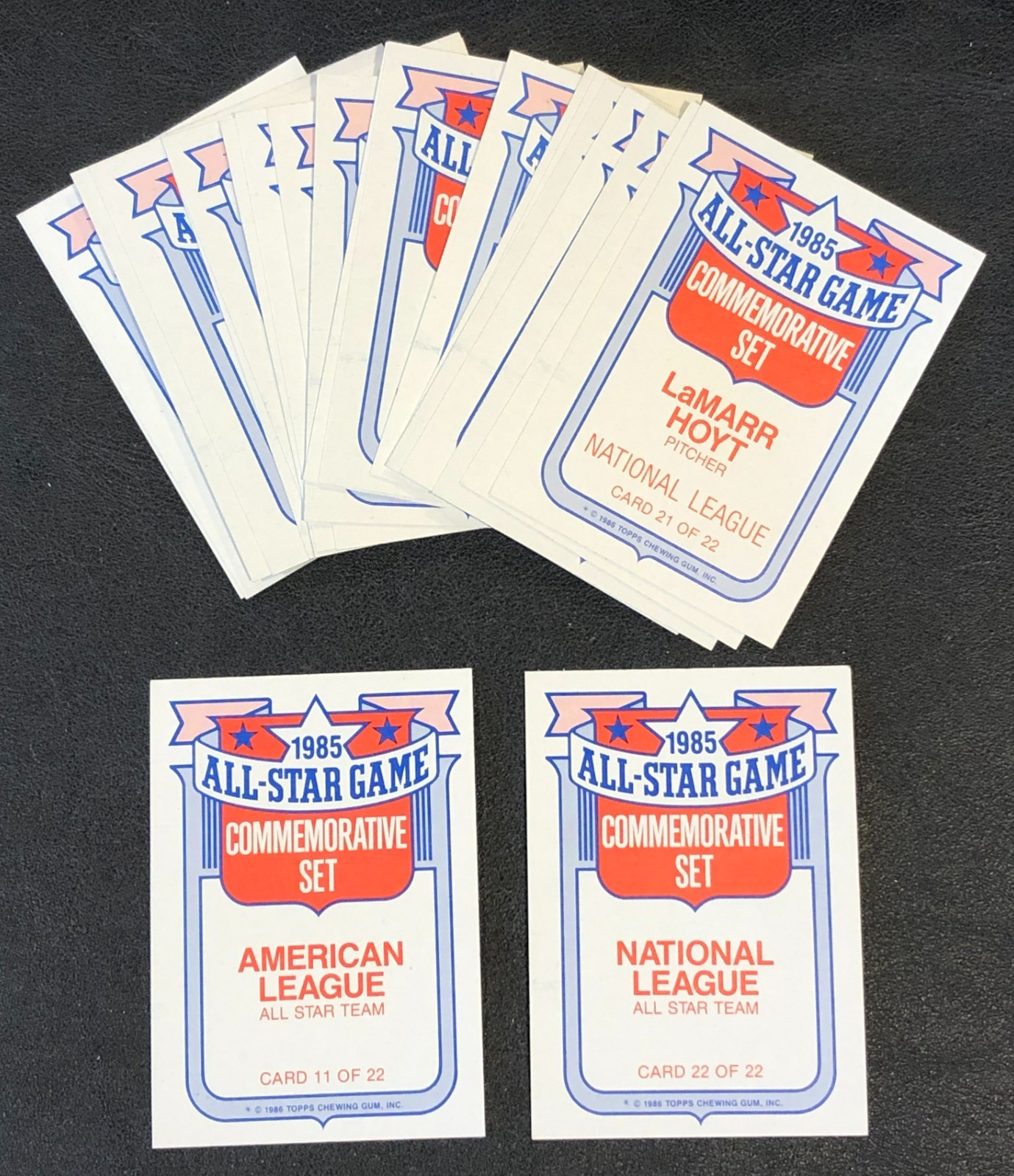 1986 Topps Baseball 1985 All-Star Game Commemorative Send-A-Way Card Set #1-22