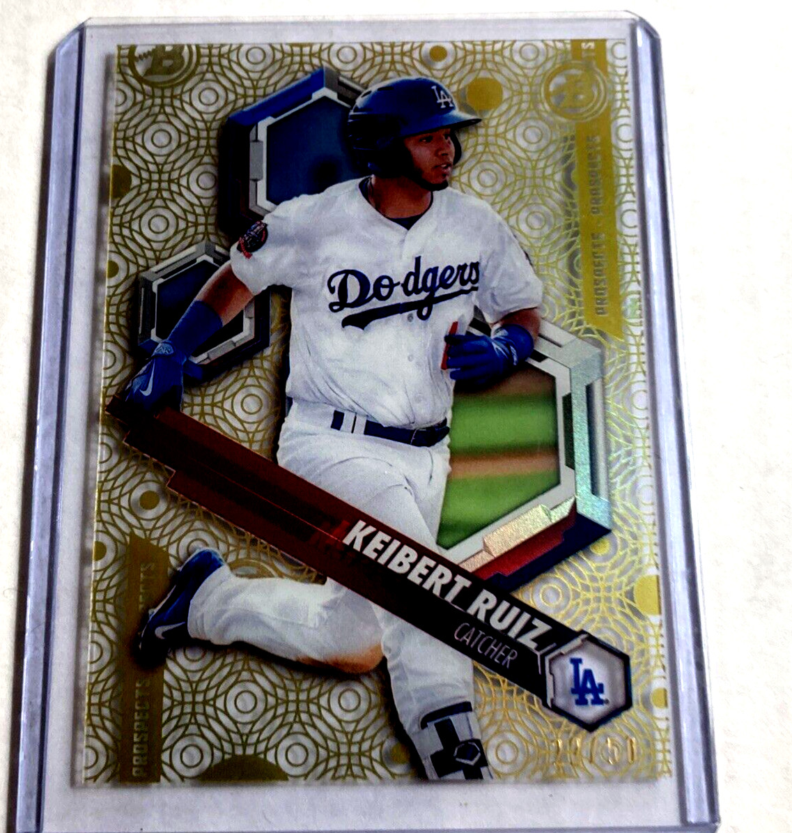 #’d/50- 2018 Bowman High Tek- KEIBERT RUIZ Rookie RC Gold Rainbow Diffractor SP