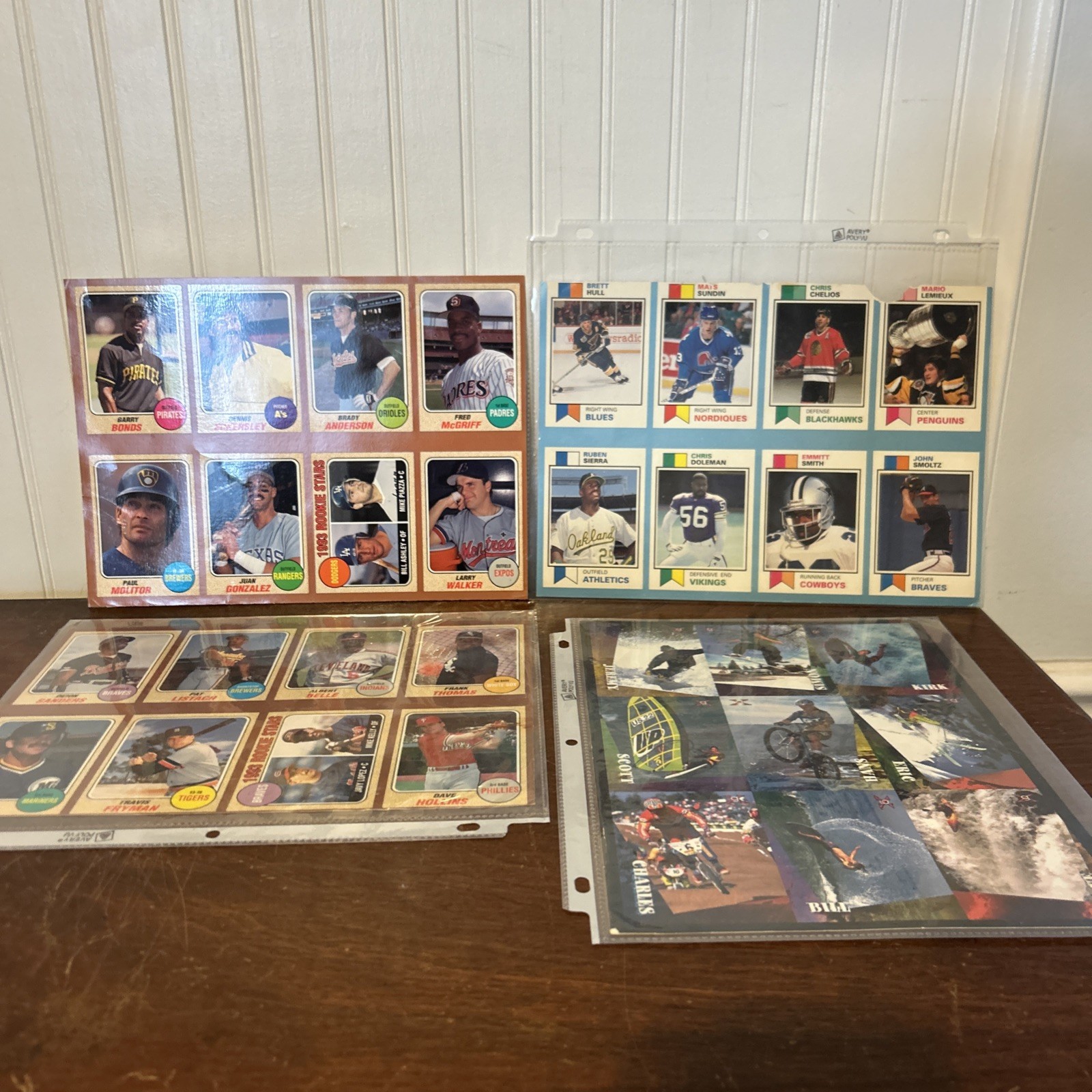 1993 Uncut Pocket Price Guide Sheets Frank Thomas Barry Bonds Emmitt Smith