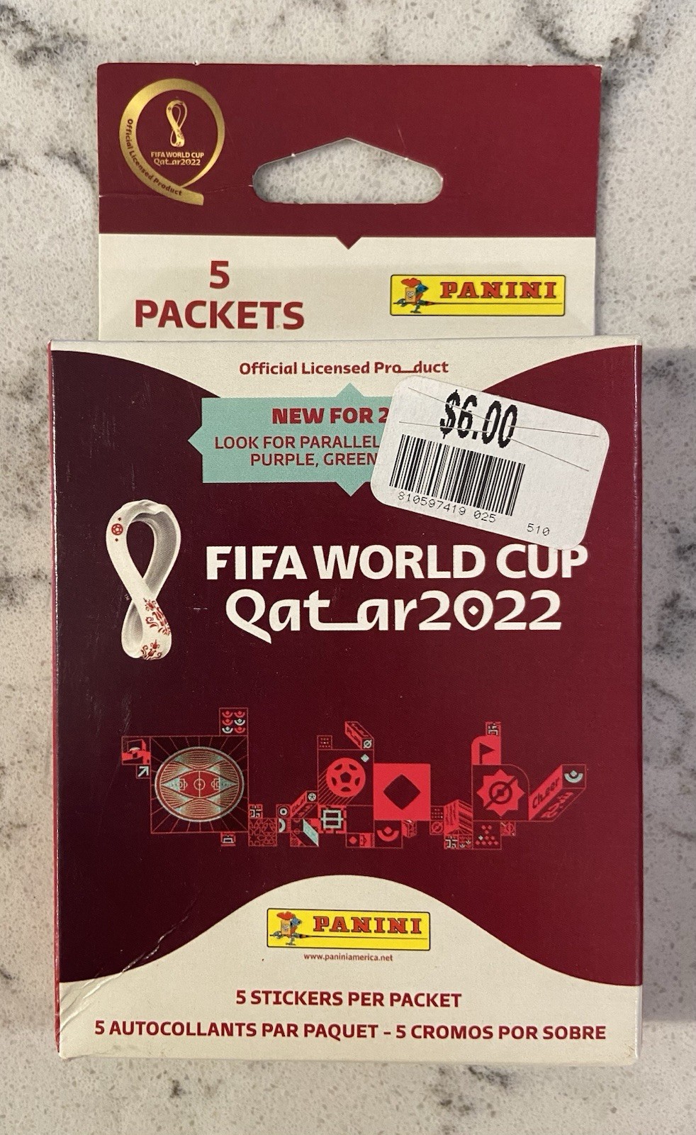 FIFA World Cup Qatar 2022 Sticker Album With 5 Panini Sticker Packets….NEW