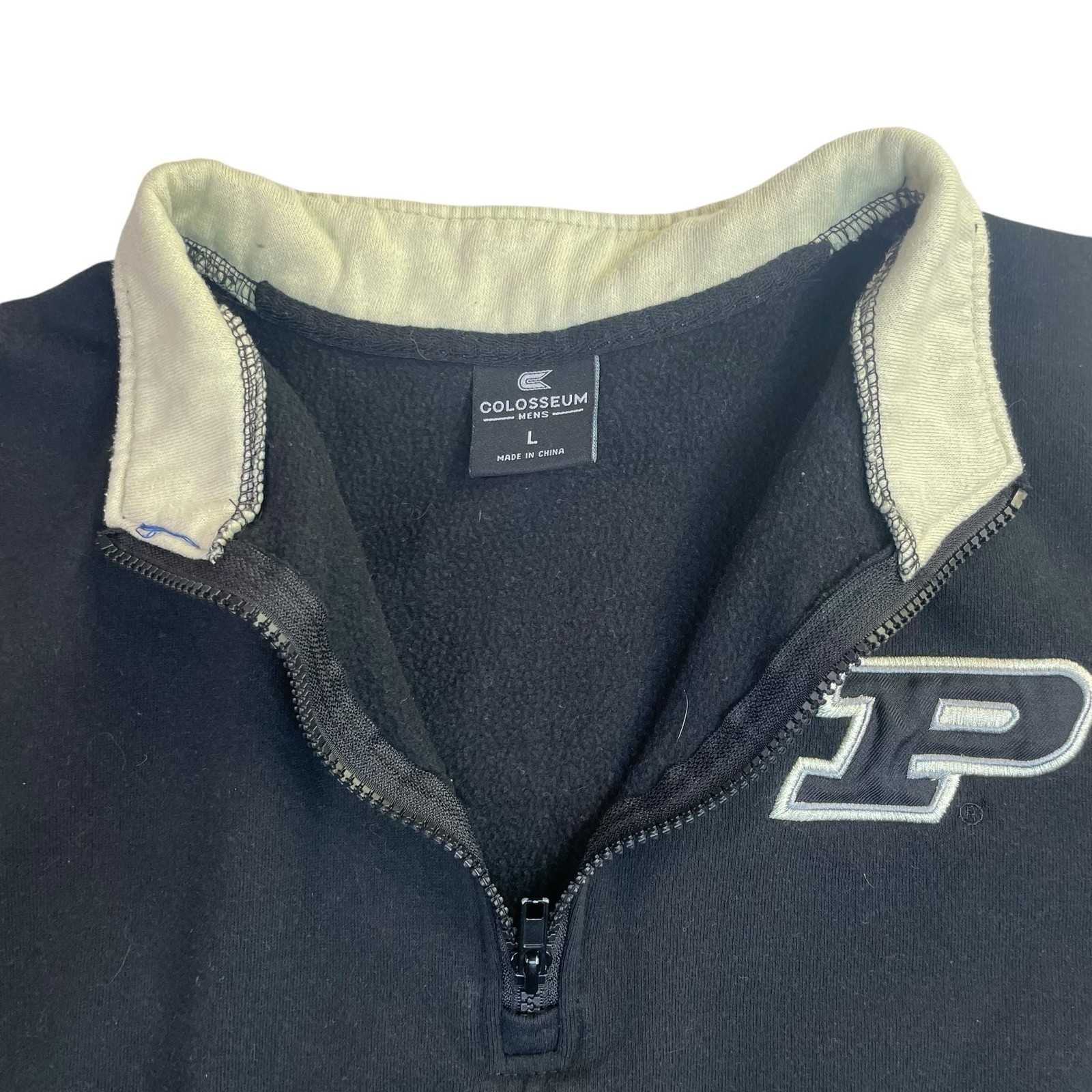 Colosseum Purdue Boilermakers Quarter Zip Sweatshirt Black Men’s Size Large