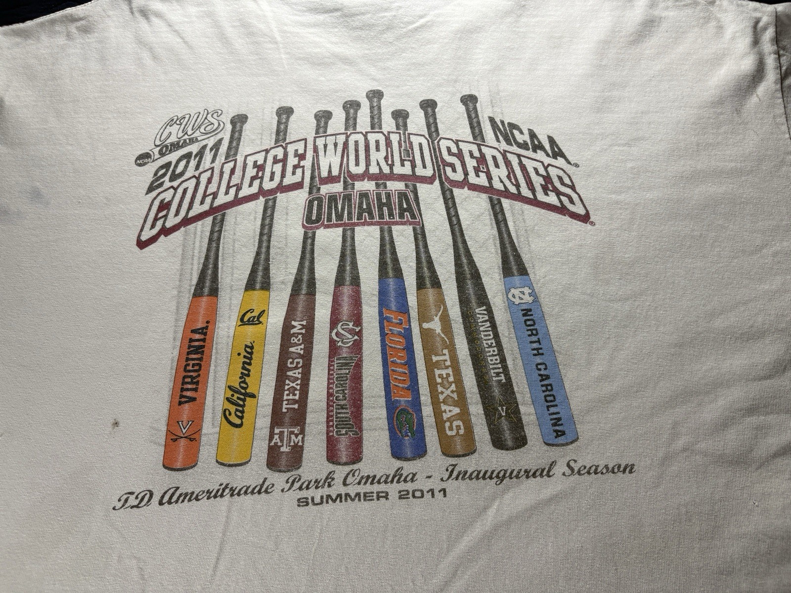 2011 College World Series Omaha T-Shirt XL NCAA CWS Baseball TD Ameritrade