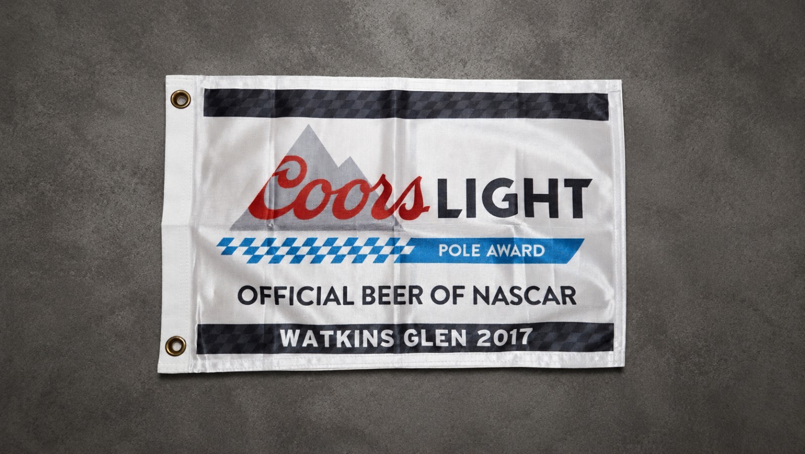 Kyle Busch 2017 Watkins Glen Coors Light Pole Award Flag Team Issued Trophy Rare