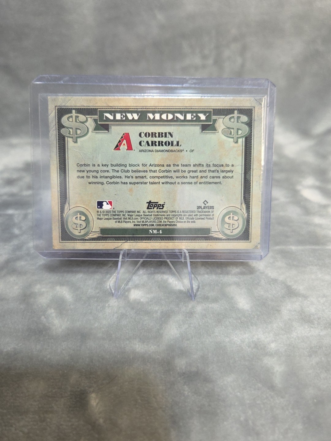2023 Bowman Platinum New Money Corbin Carroll #NM-4 RC Rookie Arizona D-backs