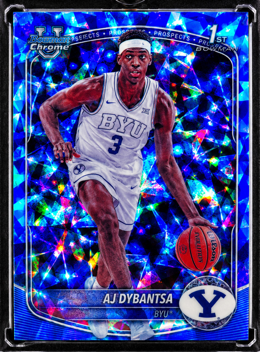 AJ DYBANTSA BLUE DIAMOND ROOKIE REFRACTOR HOLO ATOMIC ICE SP Prizm BYU COUGARS