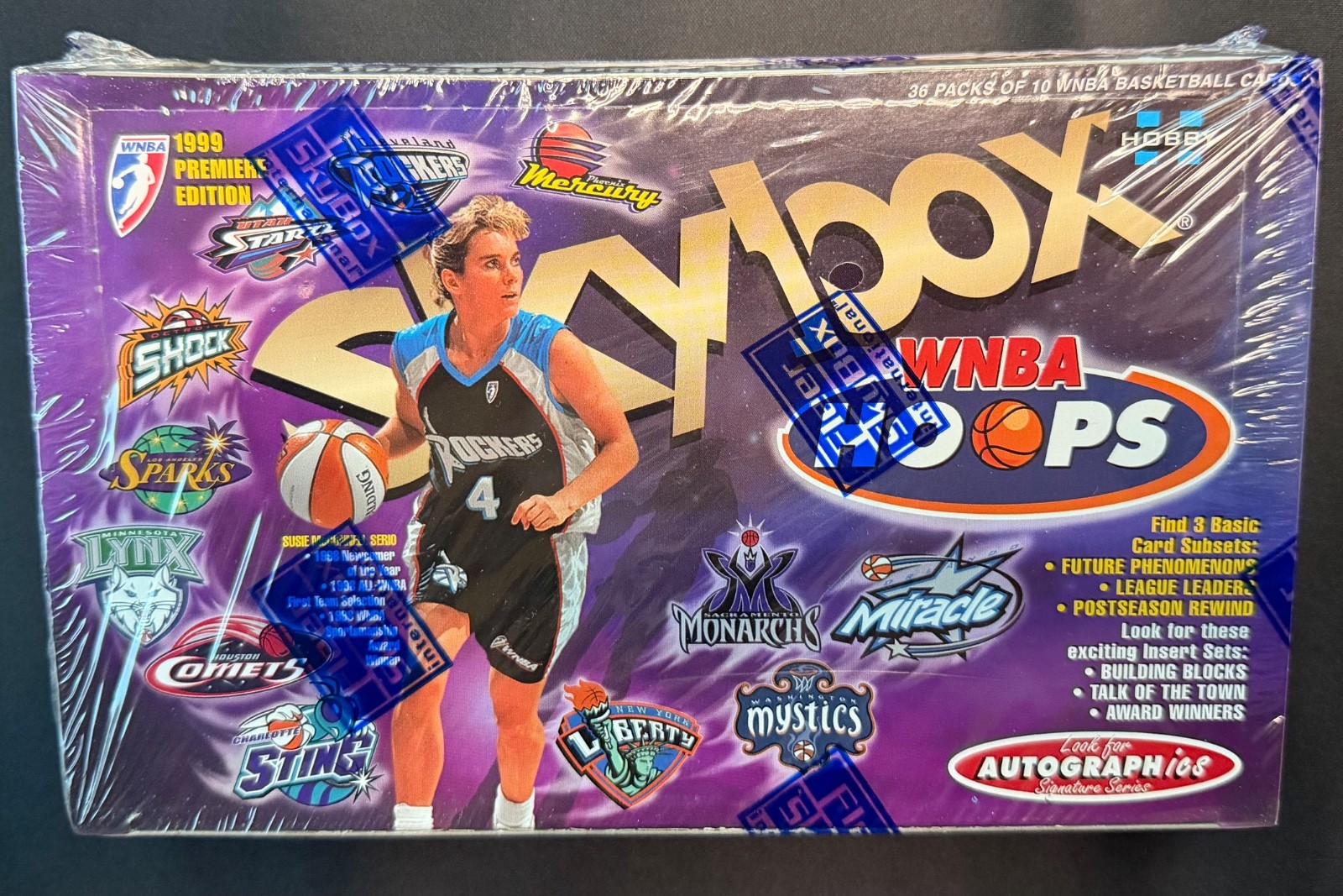 1999 Premiere Edition WNBA Hoops Skybox Factory-Sealed HOBBY BOX – 36 Packs