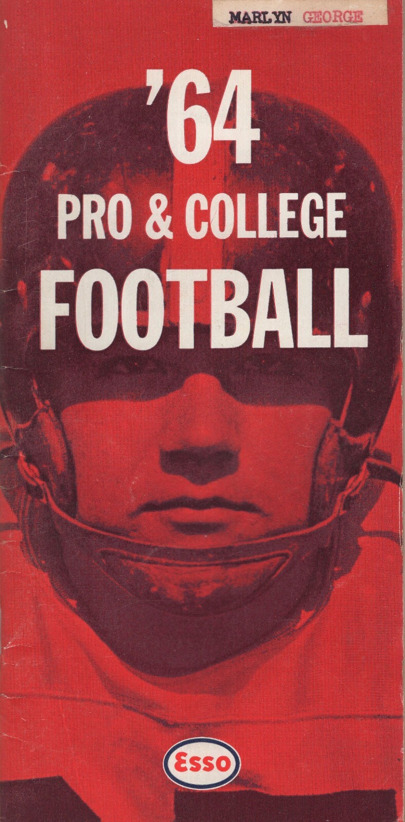 1964 Pro and College Football Guide, Esso Gas and Oil Advertising
