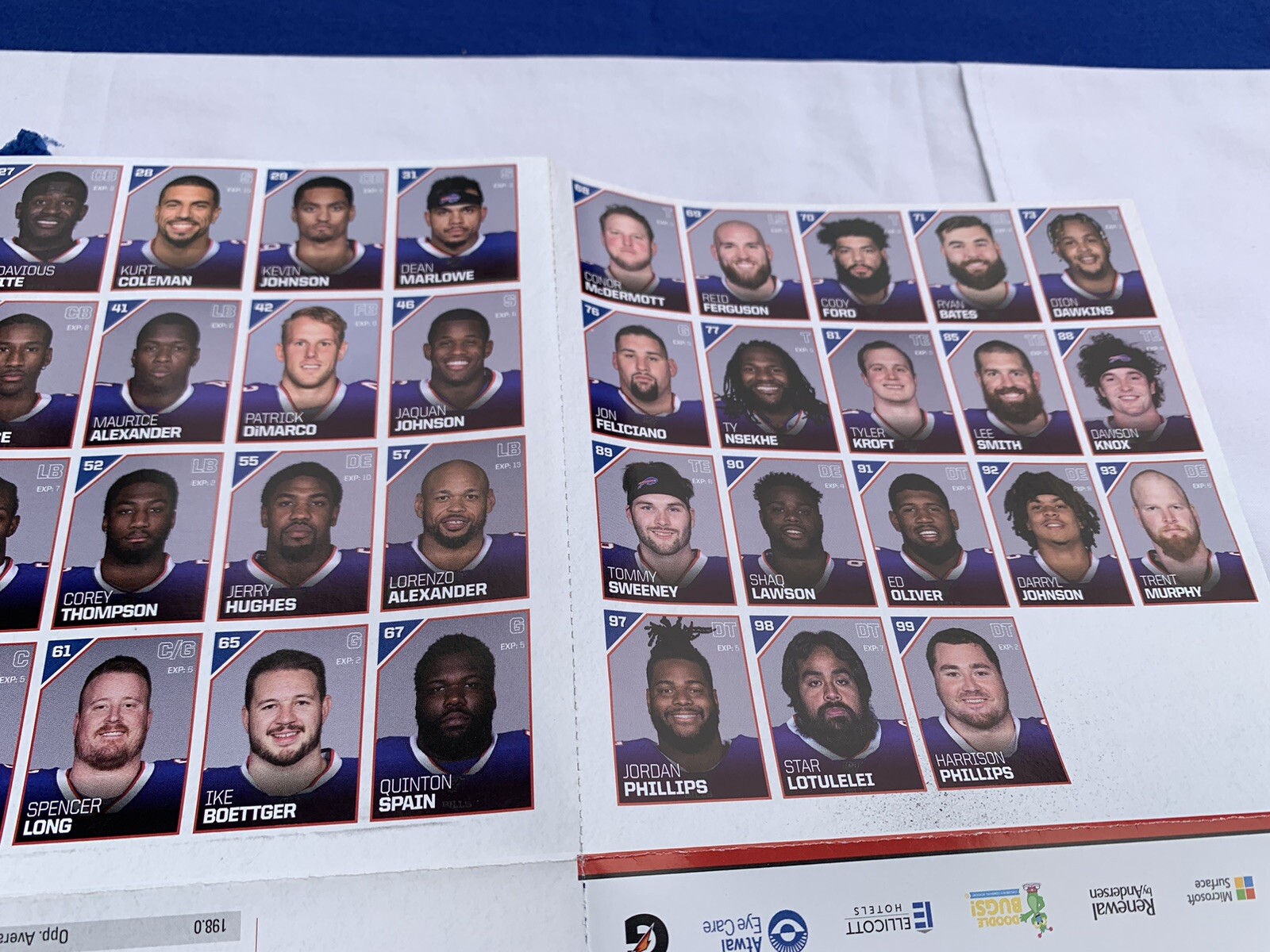 Sept 22 2019 Buffalo Bills Cincinnati Bengals Game Day Program 60 Year Towel MVP