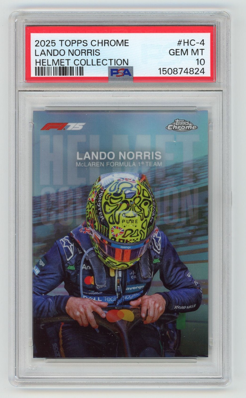 2025 Topps Chrome F1 Lando Norris Helmet Collection PSA 10 McLaren HC-4